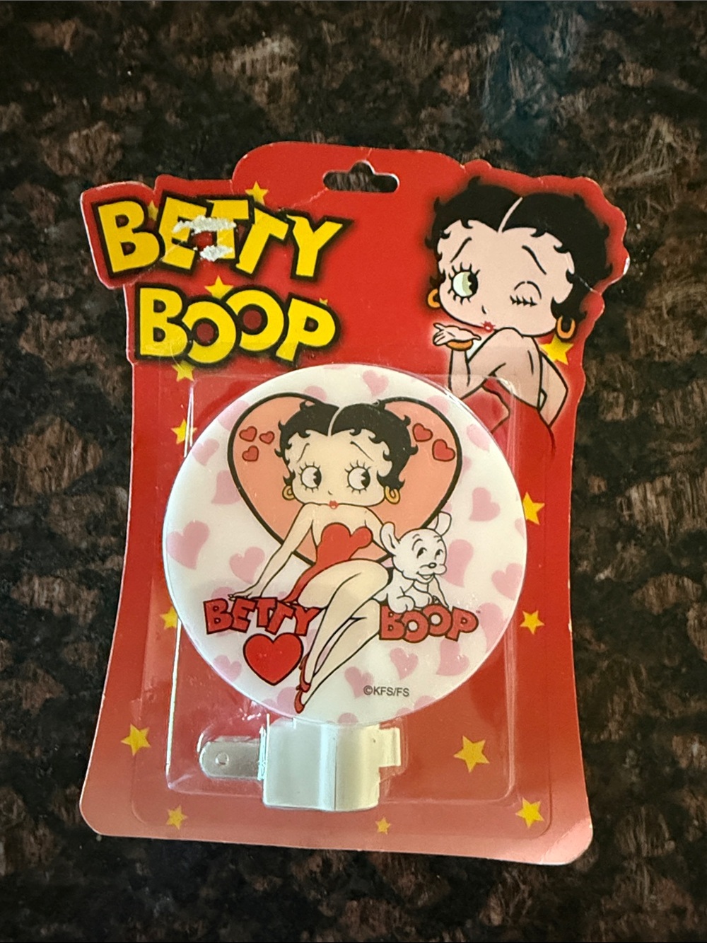 Vintage Betty Boop Pink Heart Night Light